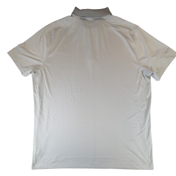 Nike Golf Polo Shirt Mens XXL Tall Gray Striped Dri Fit Short Sleeve Performance - Picture 4 of 6